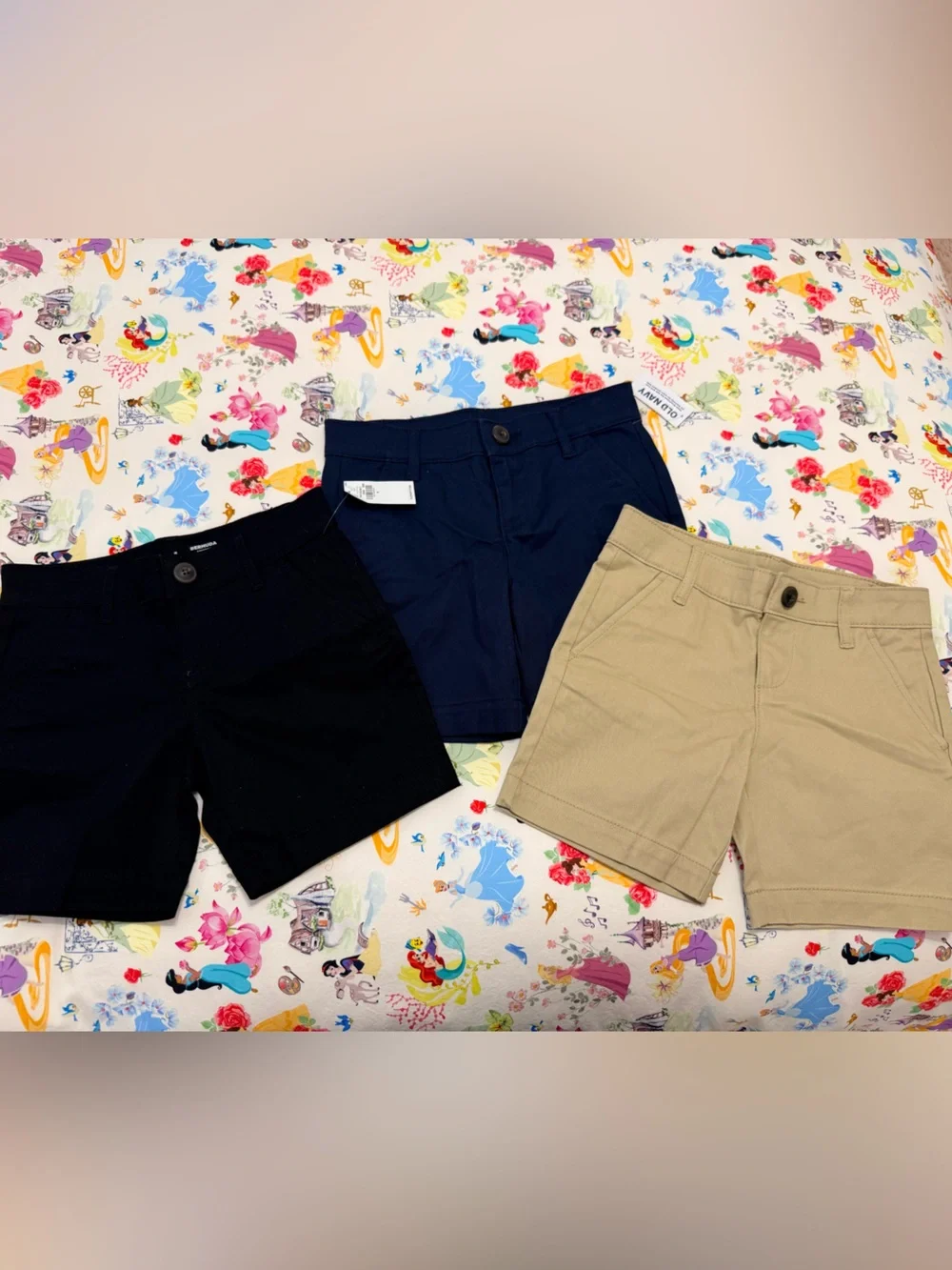 New size 6 Old Navy Girls Bermuda Shorts Trio — Black, Navy & Khaki